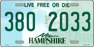 NH license plate 3802033