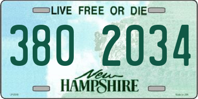 NH license plate 3802034