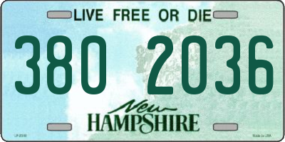 NH license plate 3802036