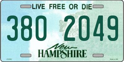 NH license plate 3802049