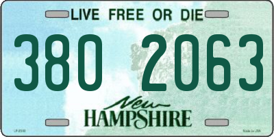 NH license plate 3802063