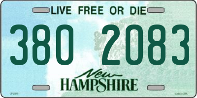 NH license plate 3802083
