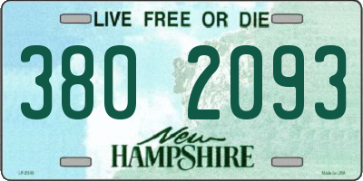 NH license plate 3802093