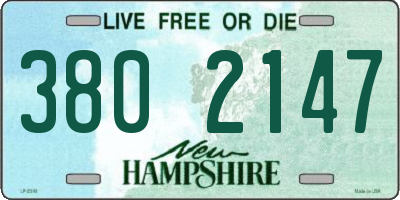 NH license plate 3802147