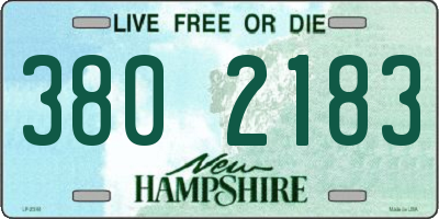 NH license plate 3802183
