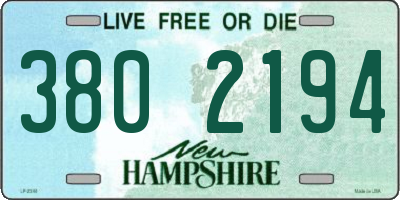 NH license plate 3802194