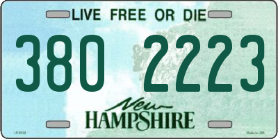 NH license plate 3802223