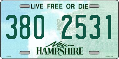 NH license plate 3802531