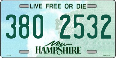 NH license plate 3802532