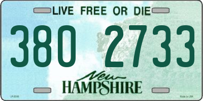 NH license plate 3802733