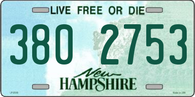 NH license plate 3802753