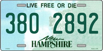 NH license plate 3802892