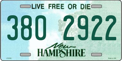 NH license plate 3802922