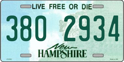 NH license plate 3802934