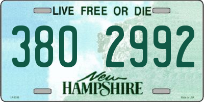 NH license plate 3802992
