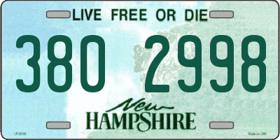 NH license plate 3802998