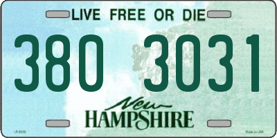 NH license plate 3803031