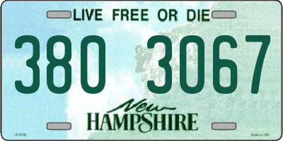 NH license plate 3803067