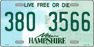 NH license plate 3803566