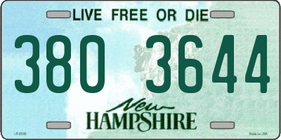 NH license plate 3803644