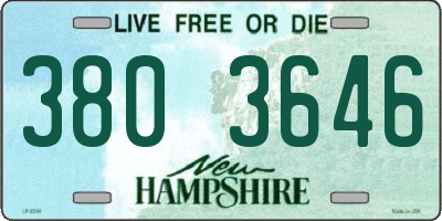 NH license plate 3803646