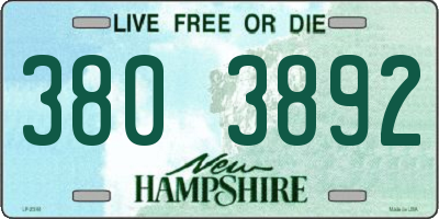 NH license plate 3803892