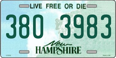 NH license plate 3803983