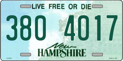 NH license plate 3804017