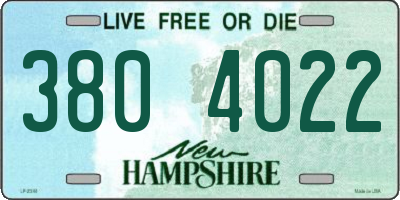 NH license plate 3804022