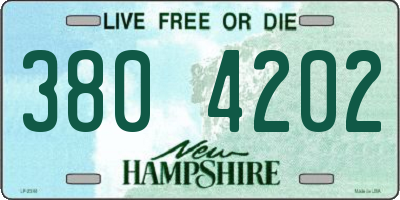 NH license plate 3804202