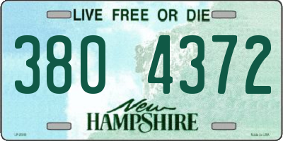NH license plate 3804372