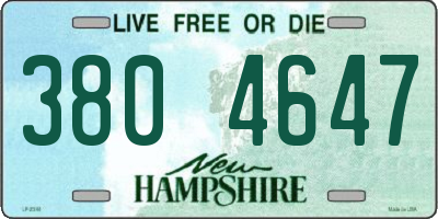 NH license plate 3804647
