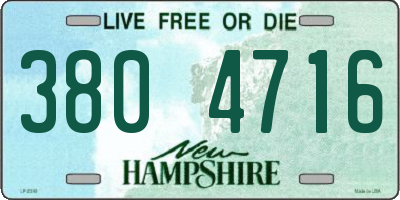 NH license plate 3804716