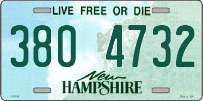 NH license plate 3804732