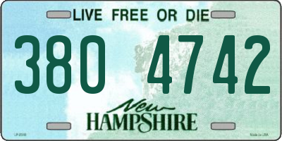 NH license plate 3804742