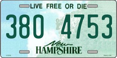 NH license plate 3804753