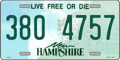 NH license plate 3804757