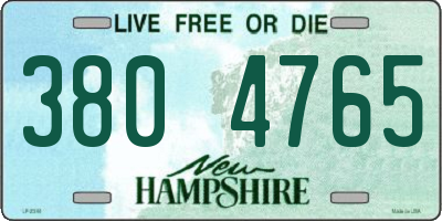 NH license plate 3804765