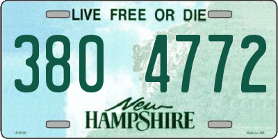 NH license plate 3804772