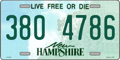 NH license plate 3804786
