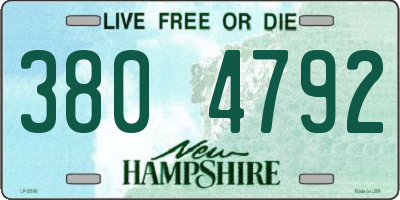 NH license plate 3804792