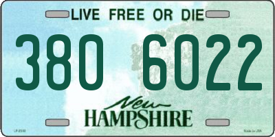 NH license plate 3806022