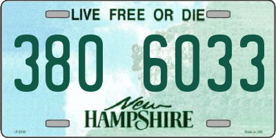 NH license plate 3806033