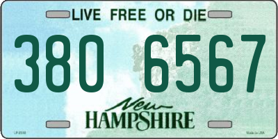 NH license plate 3806567