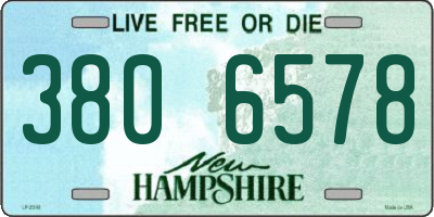 NH license plate 3806578