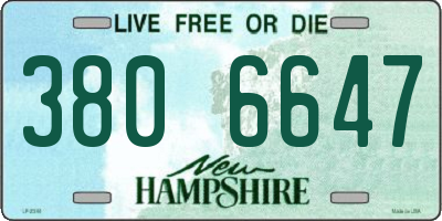 NH license plate 3806647
