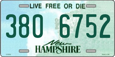 NH license plate 3806752