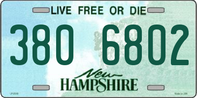 NH license plate 3806802
