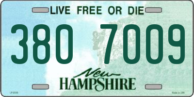 NH license plate 3807009
