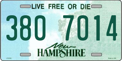 NH license plate 3807014